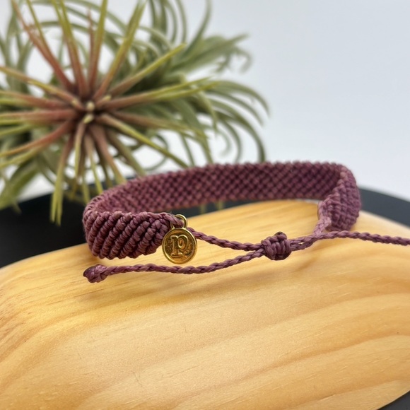 LIMITED EDITION Pura Vida Purple Drift Flat Braided Woven Adjustable Bracelet - Picture 3 of 5